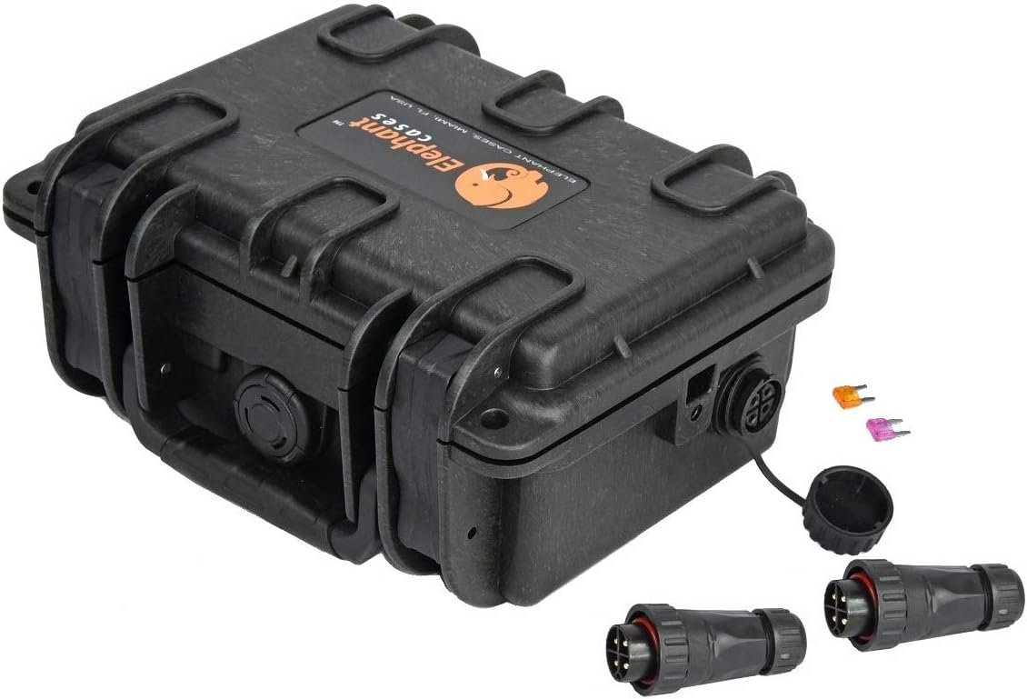 Elephant B095S4 Kayak Battery Box Waterproof Battery Enclosure for Powering GPS, Fish Finders, Led Lights, Aerator Pump (4 pin Single)