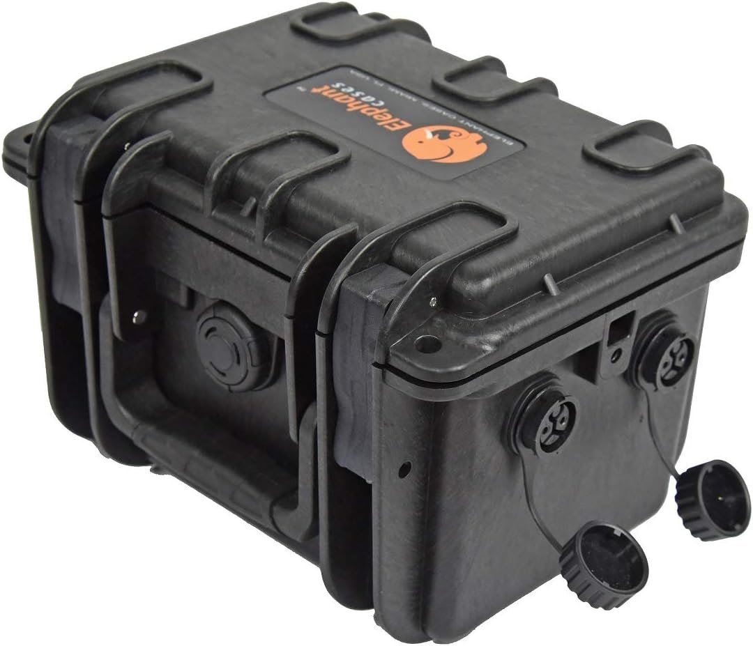 Elephant B100D2 Kayak Battery Box Waterproof Battery Enclosure for Powering GPS, Fish Finders, Led Lights, Aerator Pump (2 pin Dual)