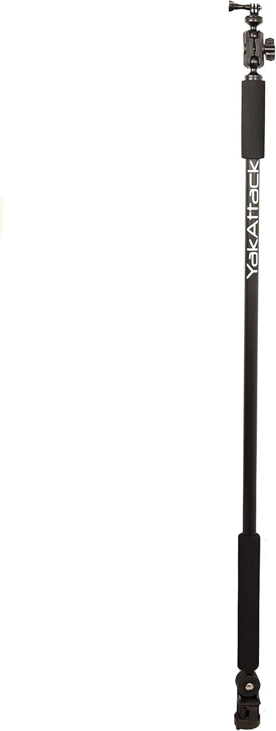 YakAttack Boomstick Pro Camera Mount | 51.5″ Floating Aluminum Pole with LockNLoad Base | Includes GoPro & 1/4-20 Camera Attachments | 360° Rotation | Made in USA