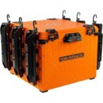 YakAttack BlackPak Pro 16" x 16" Kayak Fishing Crate with 6 Rod Holders - Orange | Tackle Storage Box & Fishing Gear Organizer | Lightweight, Durable & Customizable Kayak Fishing Accessory